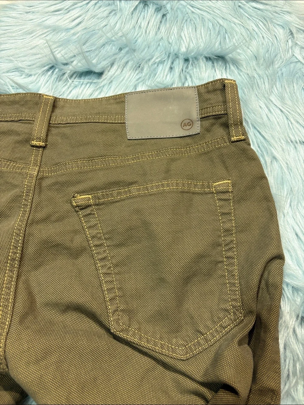 NWOT AG Adriano Goldschmied Textured Green Graduate Tailored Leg Trousers